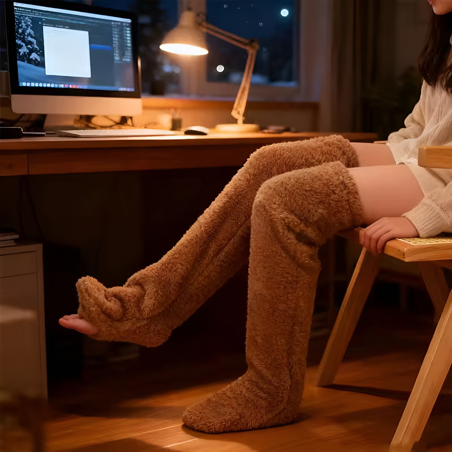 Lenvic Over Knee High Fuzzy Socks